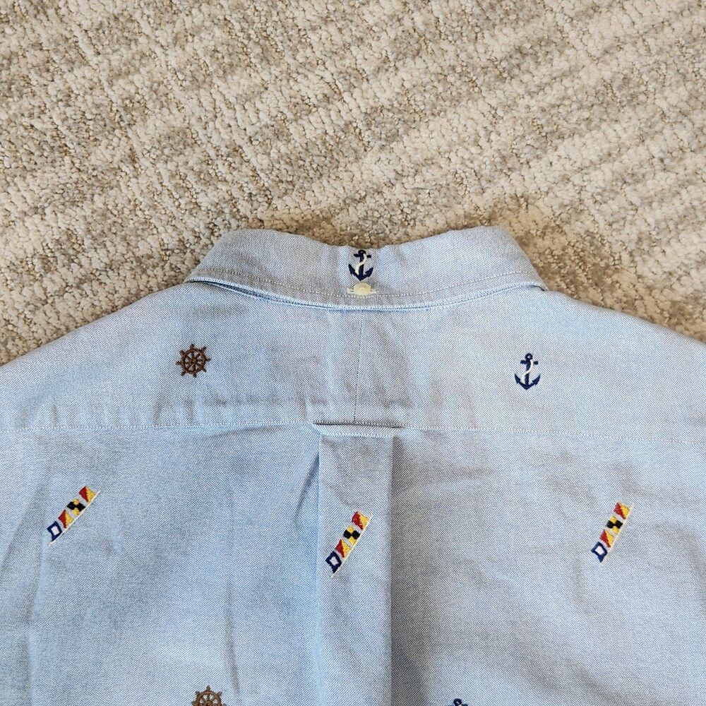 Ralph Lauren mens Embroidered Oxford Oxford Shirt Short Sleeve Blue Size L - Picture 11 of 12